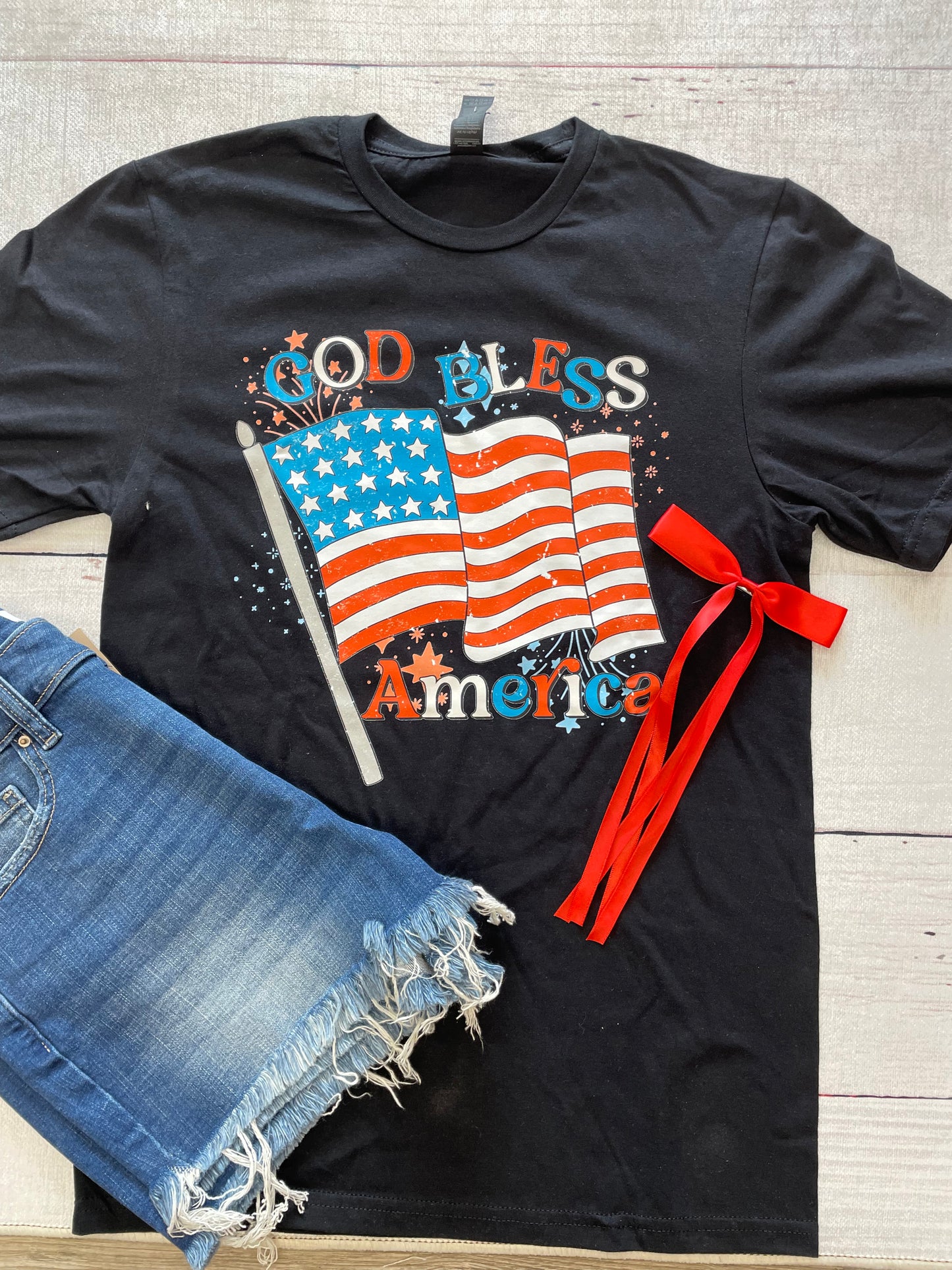 God Bless America Flag Graphic Tee