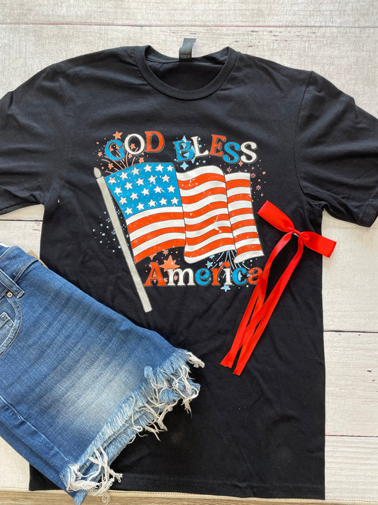 God Bless America Flag Graphic Tee