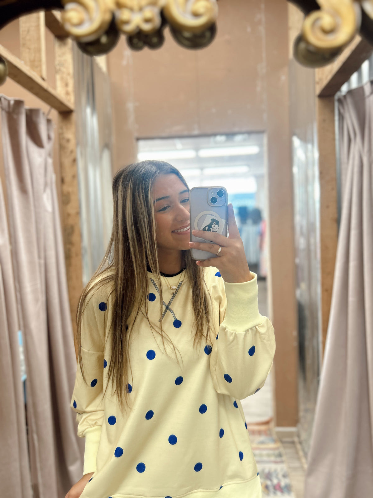 Circle Back Polka Dot Sweatshirt