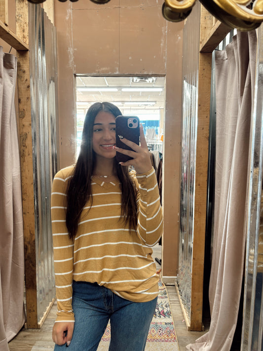 DB - Striped Long Sleeve Top Mustard