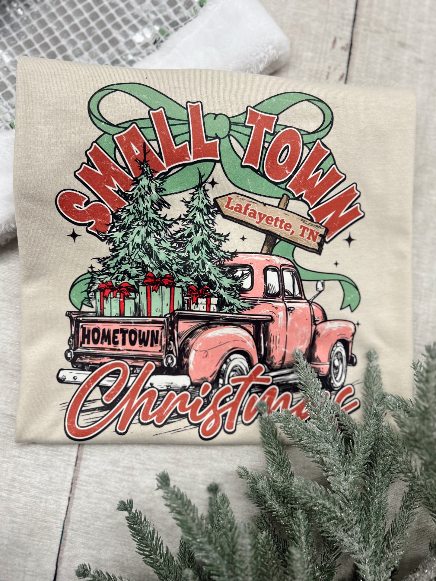 Small Town Christmas Graphic Tee - Custom City