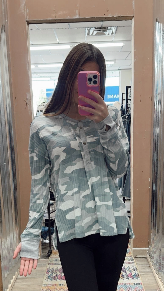 Secret Keeper Camo Long Sleeve Top