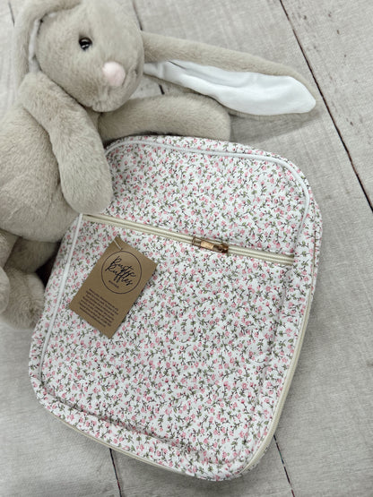 Bible Cover Case - White Tiny Pink Floral