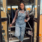 Grayce Distressed Wide Leg Overalls