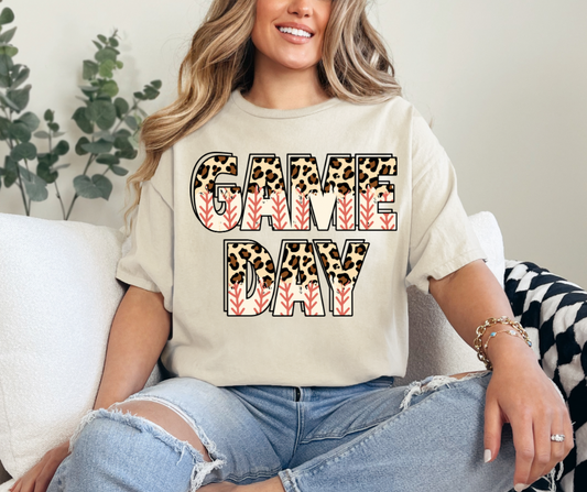 Game Day Cheetah Baseball Graphic Tee - Adult