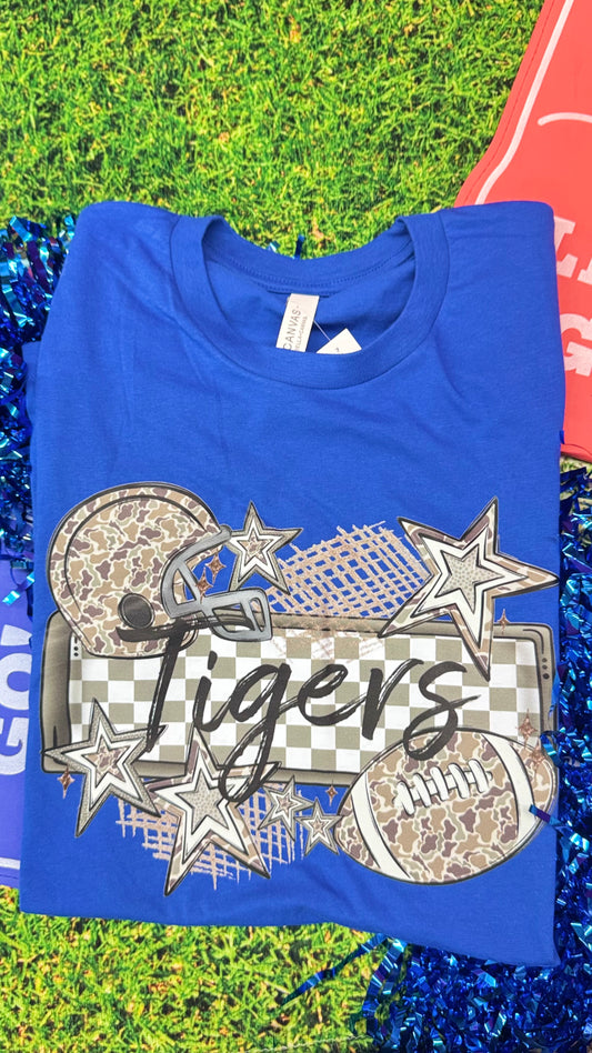 Tigers Football Camo Collage Graphic Tee