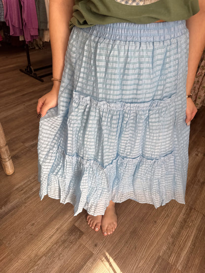 Looky Here Textured Skirt - Periwinkle