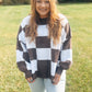 Love You A Latte Checkered Sweater