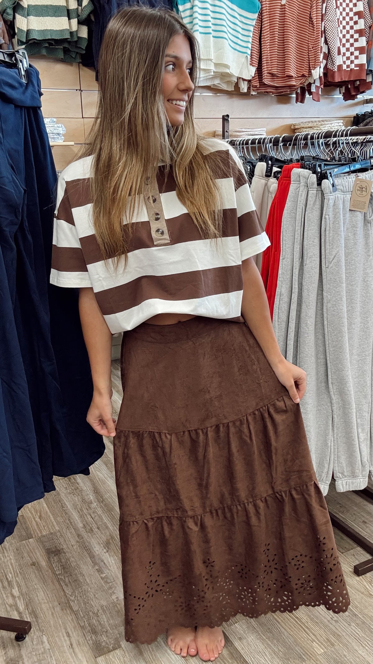 Fall For You Suede Skirt
