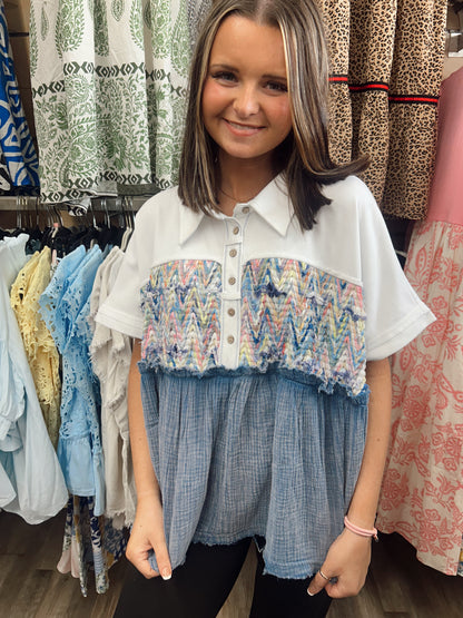 Happy Day Peplum Top