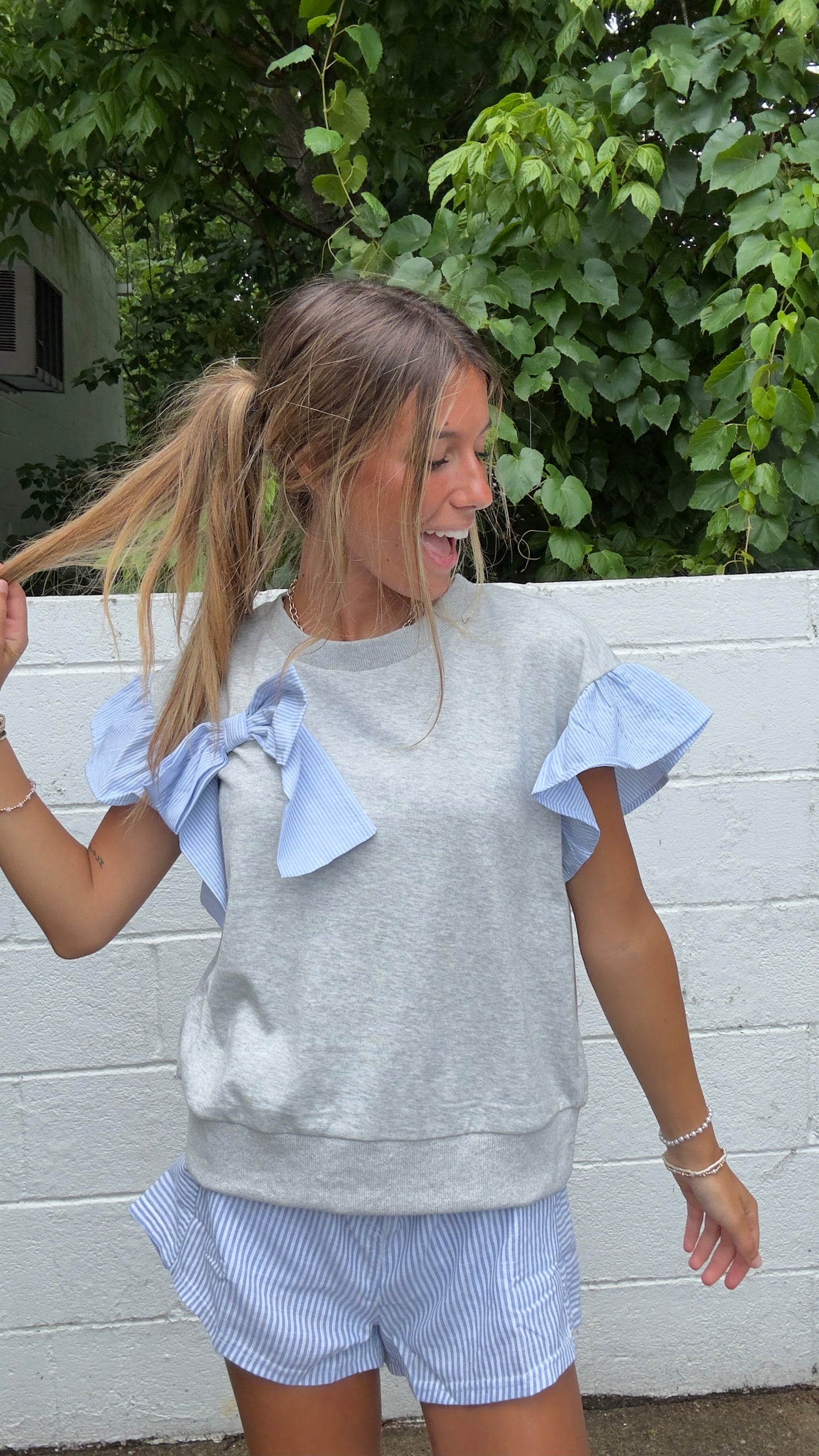 Forever Young Top- Heather Grey