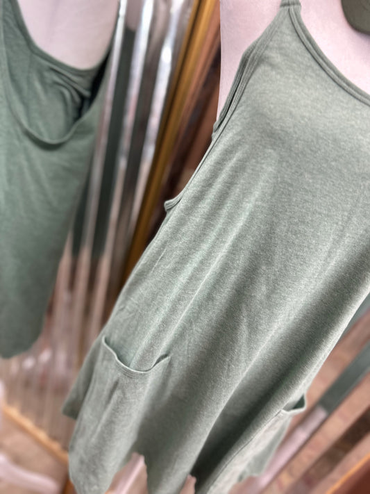 DOORBUSTER Mini Dress Romper - H DK Green