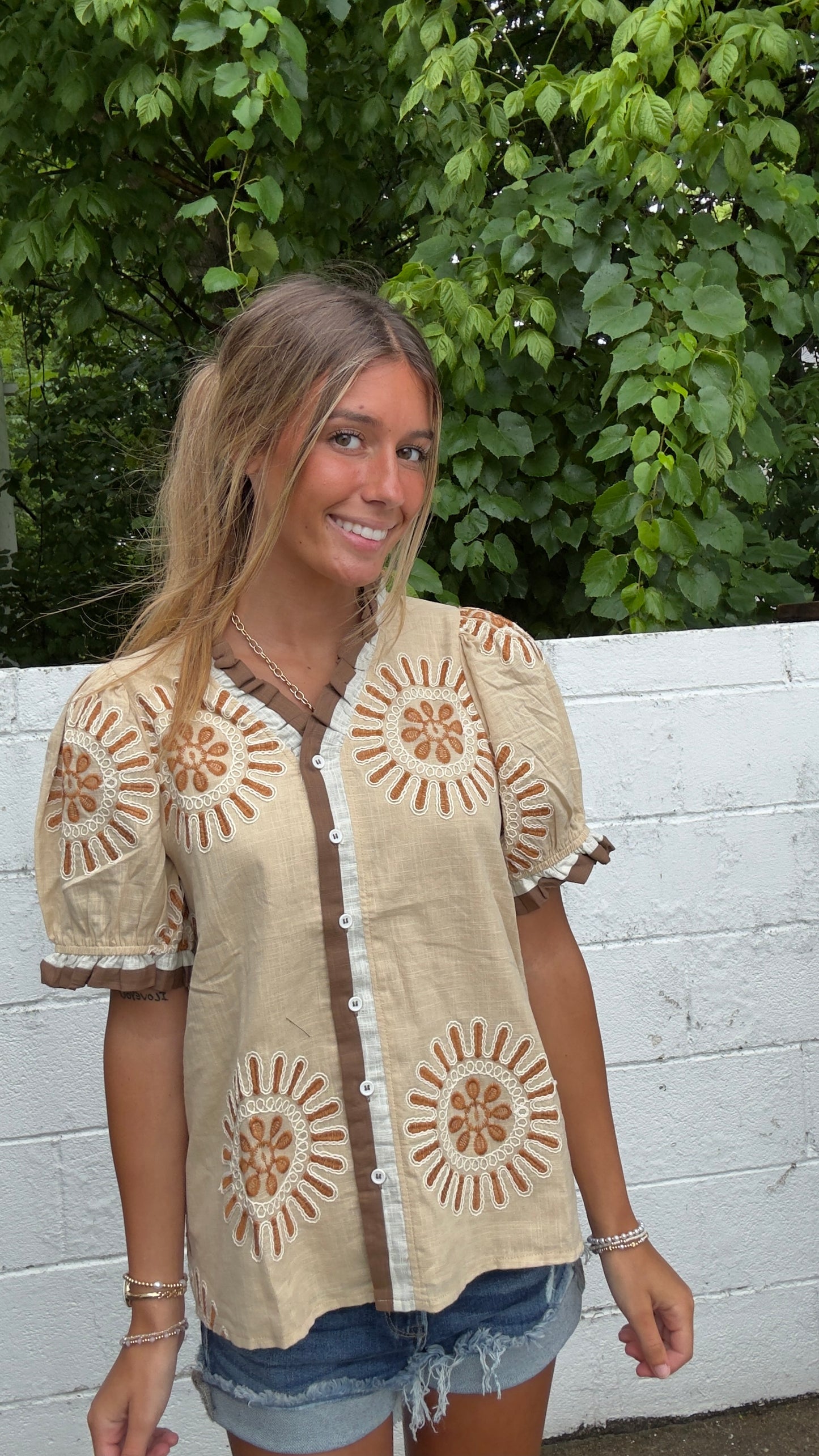 Desert Bloom Button Down Top