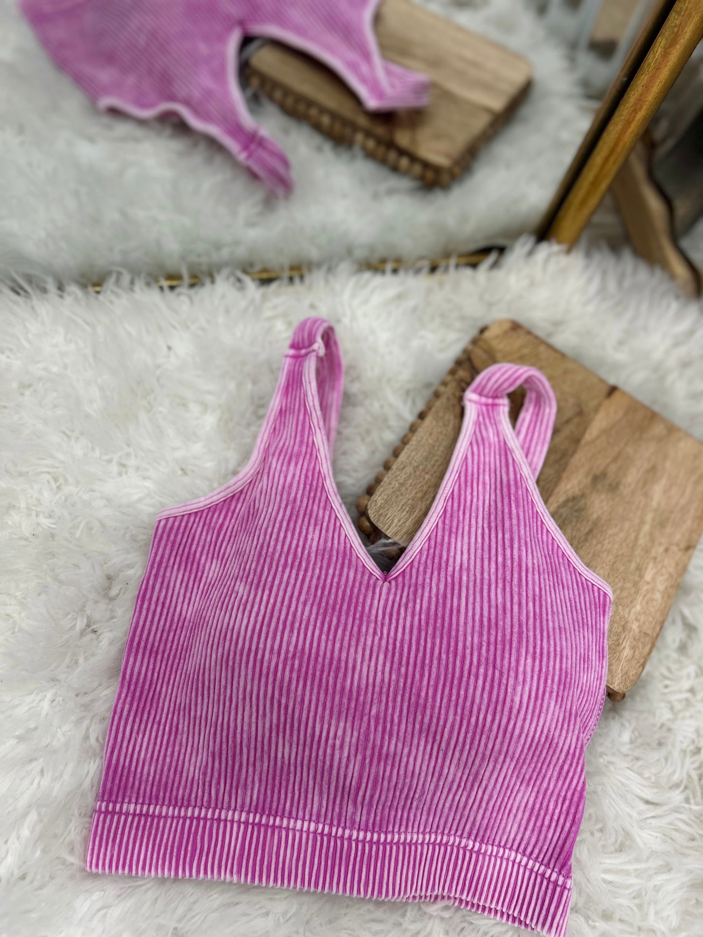 DOORBUSTER Ribbed Bralette - Bright Mauve