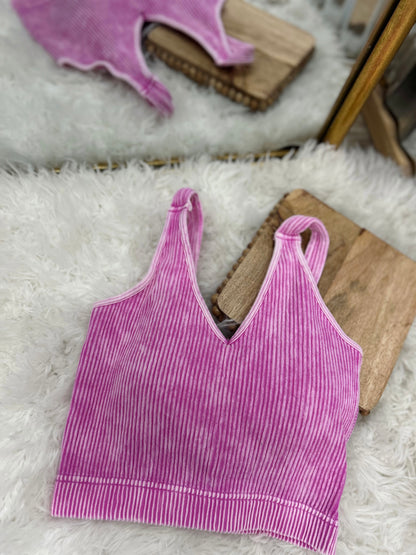 DOORBUSTER Ribbed Bralette - Bright Mauve