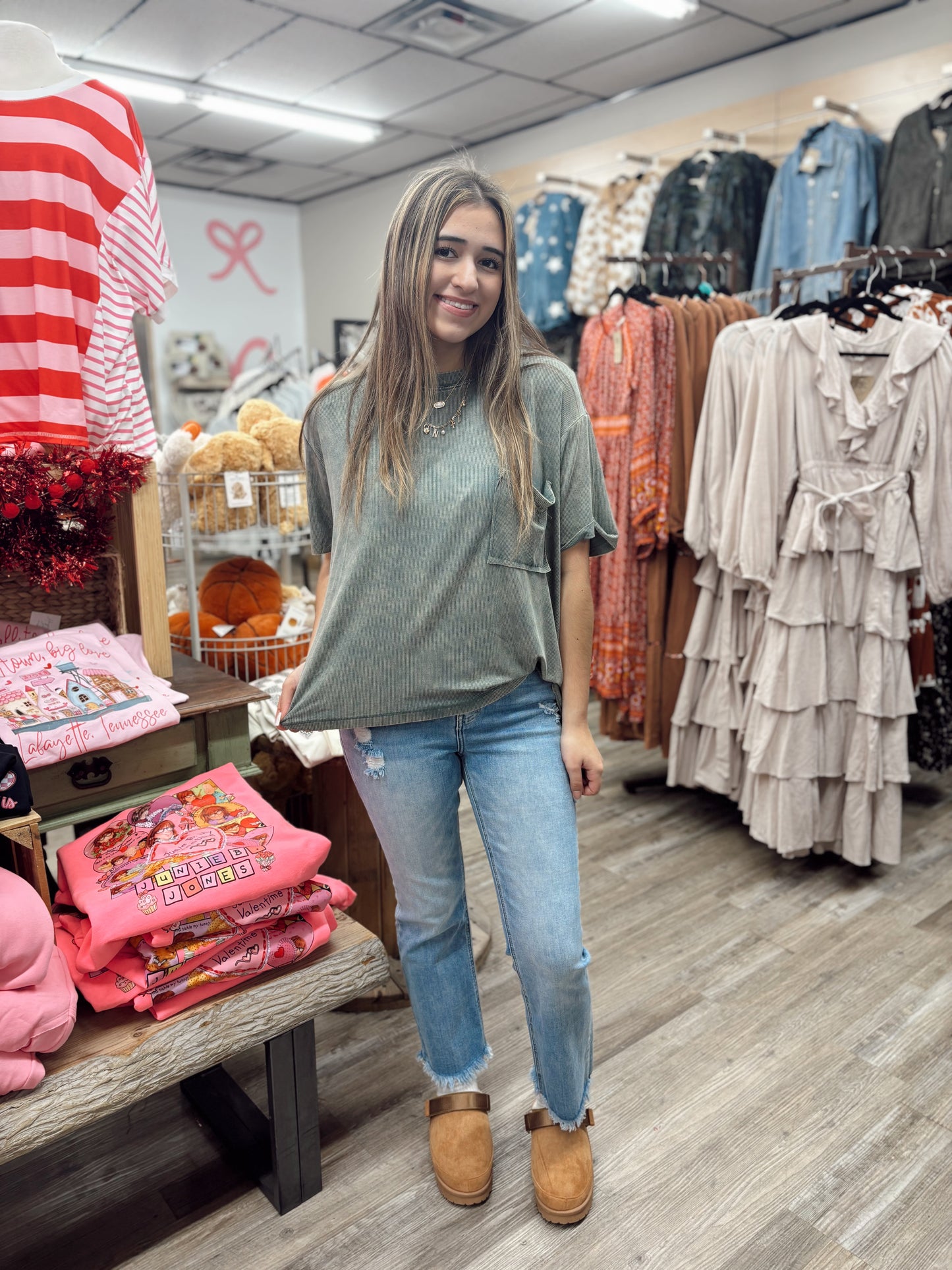 Best Yet Washed Short Sleeve Top - Ash Jade