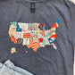 Map of America Graphic Tee