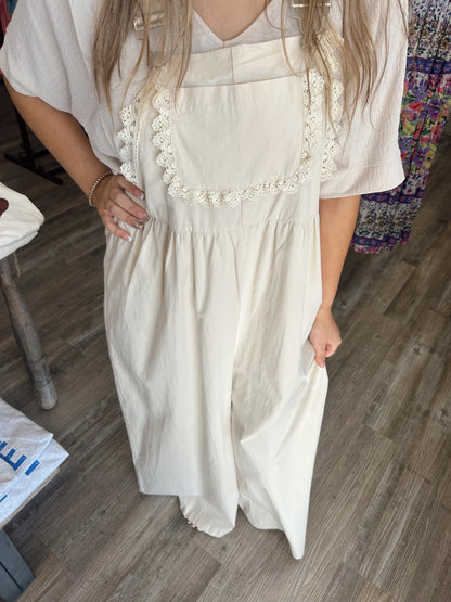 Back in the Day Ivory Overalls