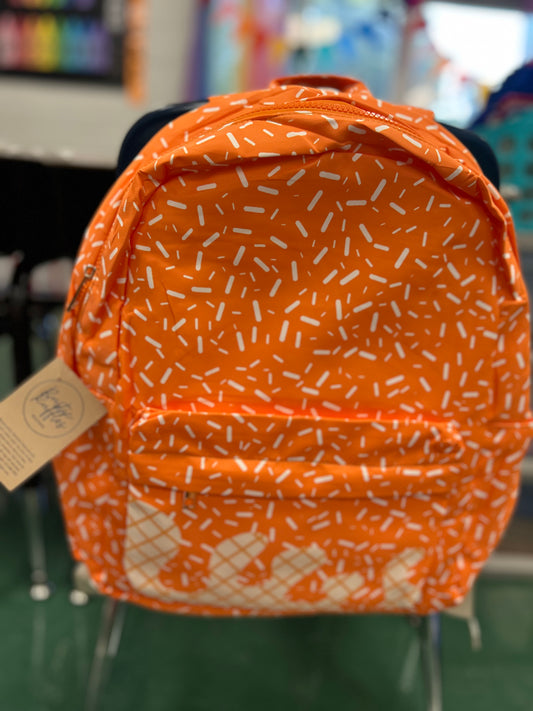 Ice Cream Drip Backpack- Orange