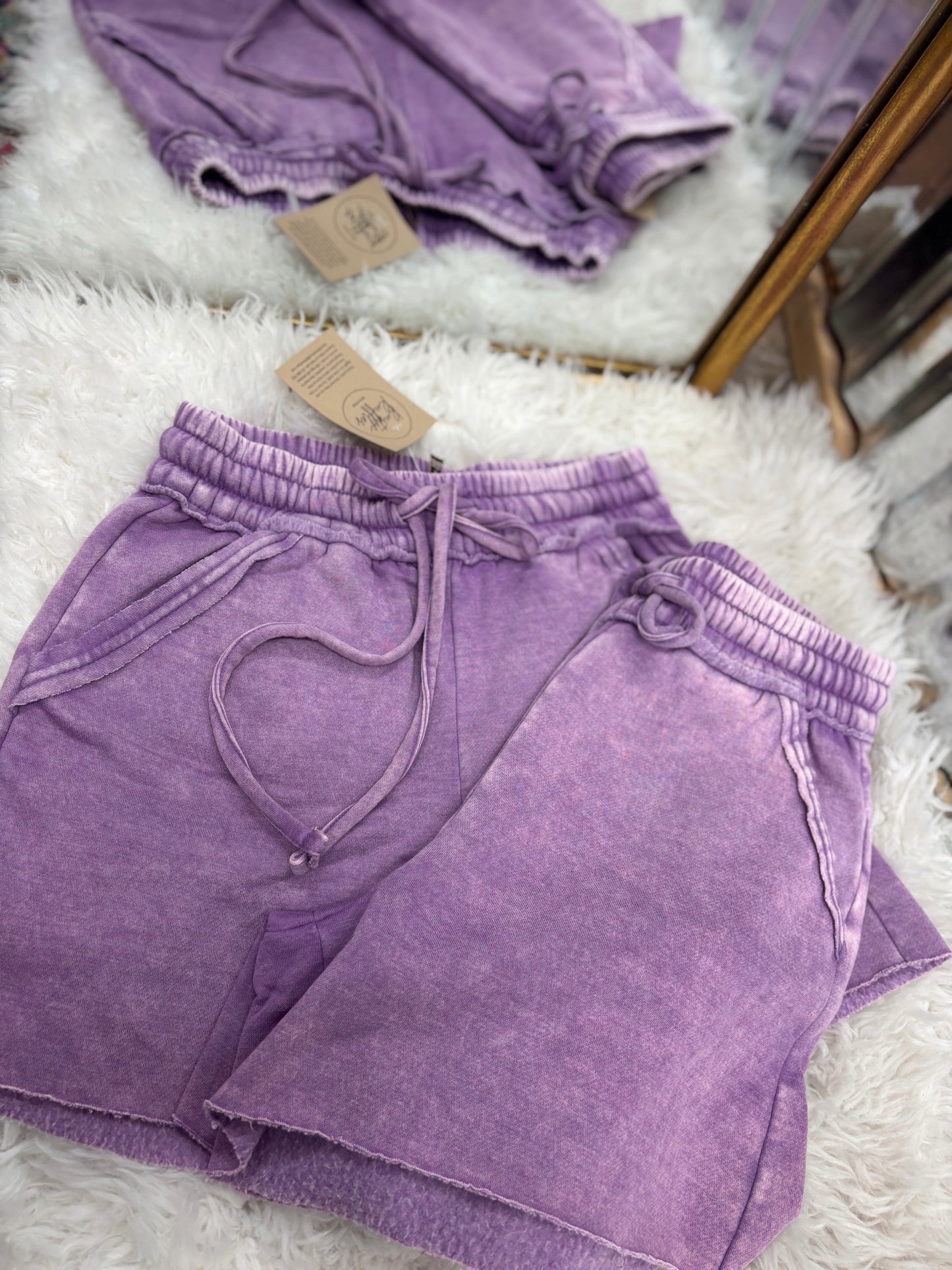 DOORBUSTER Acid Wash Shorts - B Violet