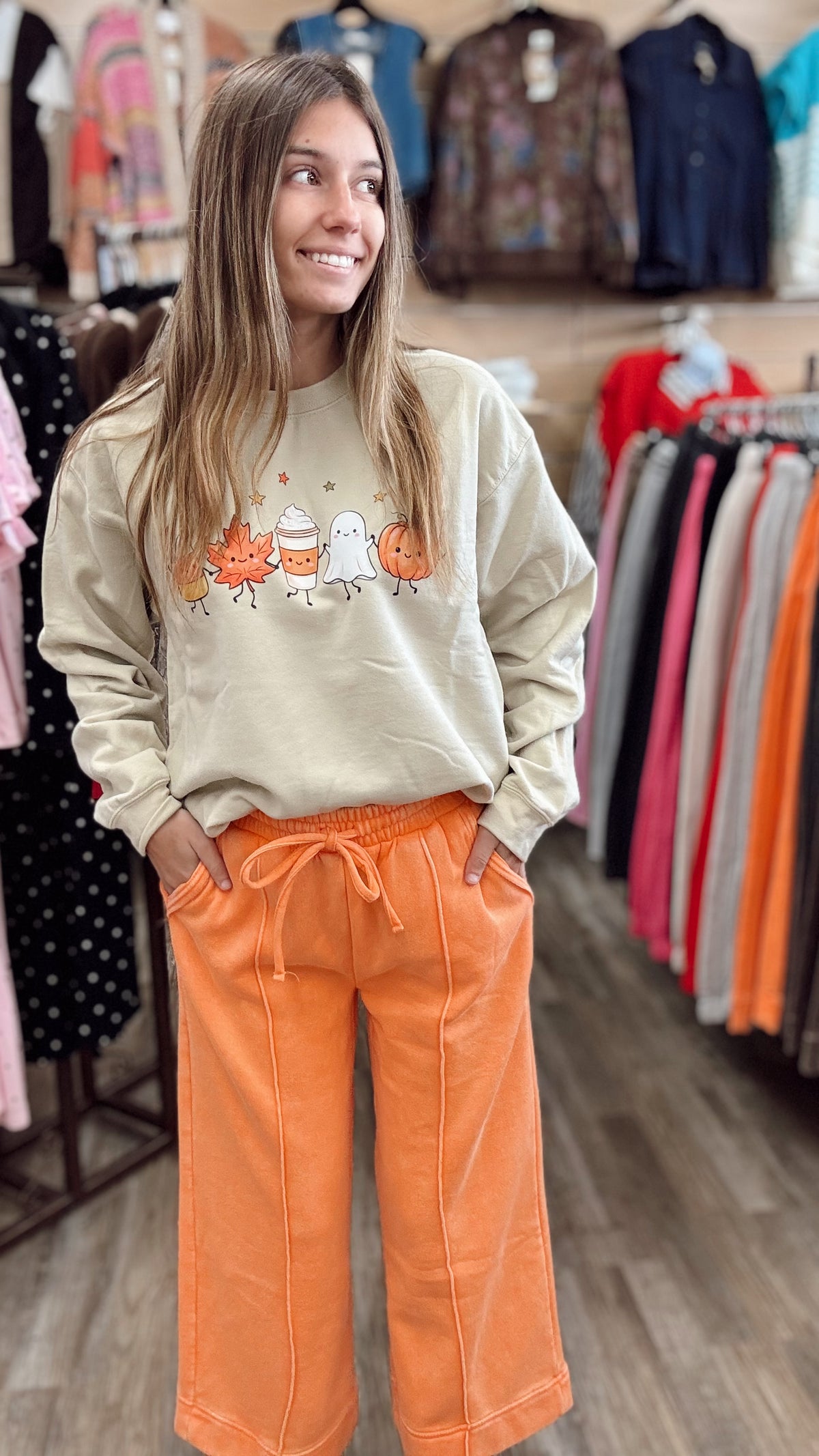 Laid Back Babe Barrel Pants - Orange