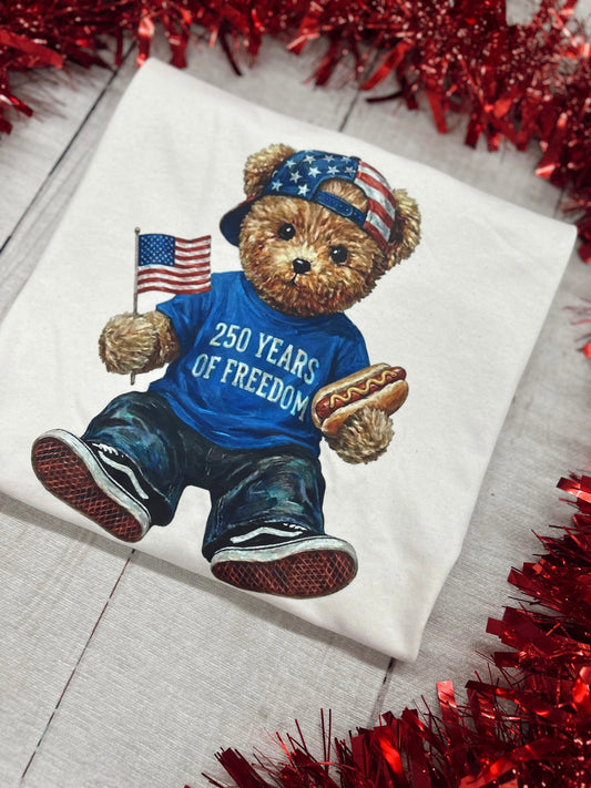 250 Years of Freedom Bear Graphic Tee