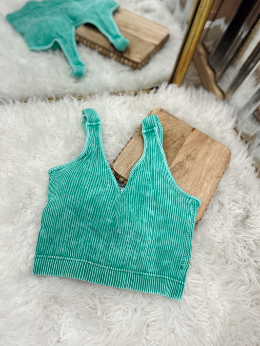 DOORBUSTER Ribbed Bralette - K Green