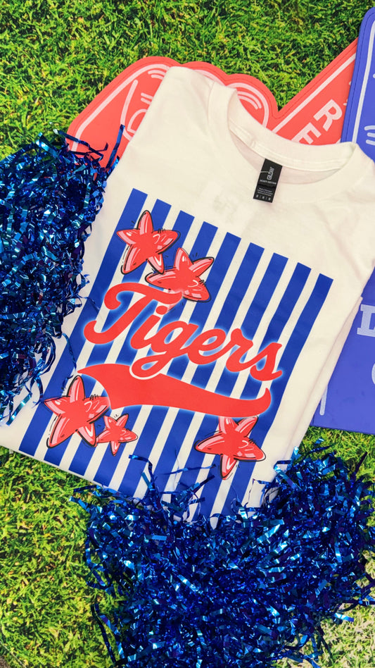 Tigers Striped with Stars Graphic Tee