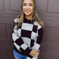 Fire Side Stories Checkered Sweater - Black