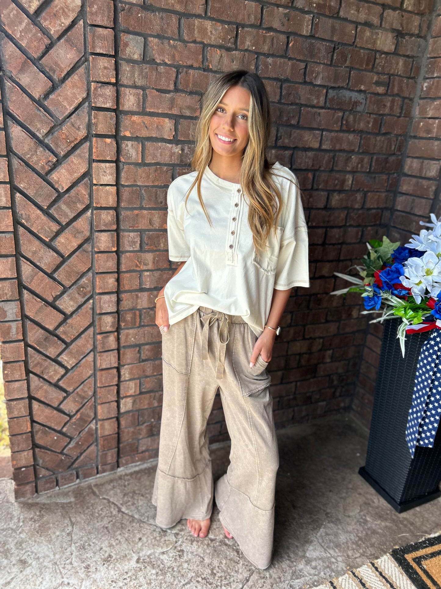 Talk Sweet To Me Flare Pants - Cocoa
