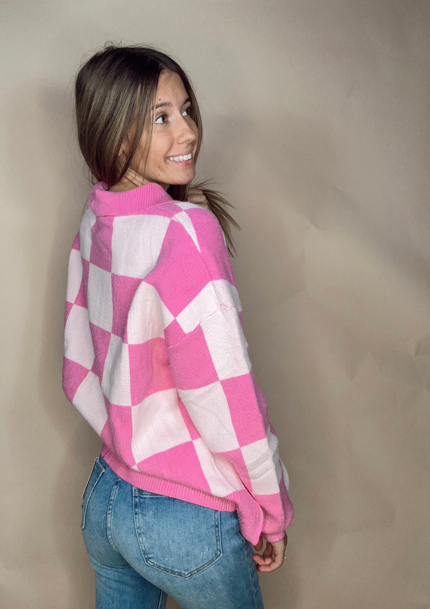 Barbie Girl Checkered Sweater