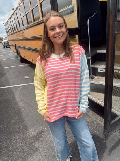 Cloud Nine Striped Pullover Top