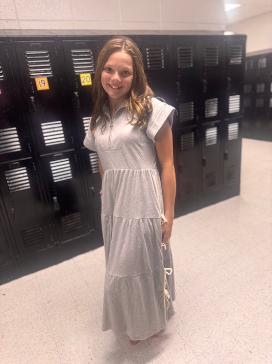 Calm In The Storm Knit Dress - Silver Grey