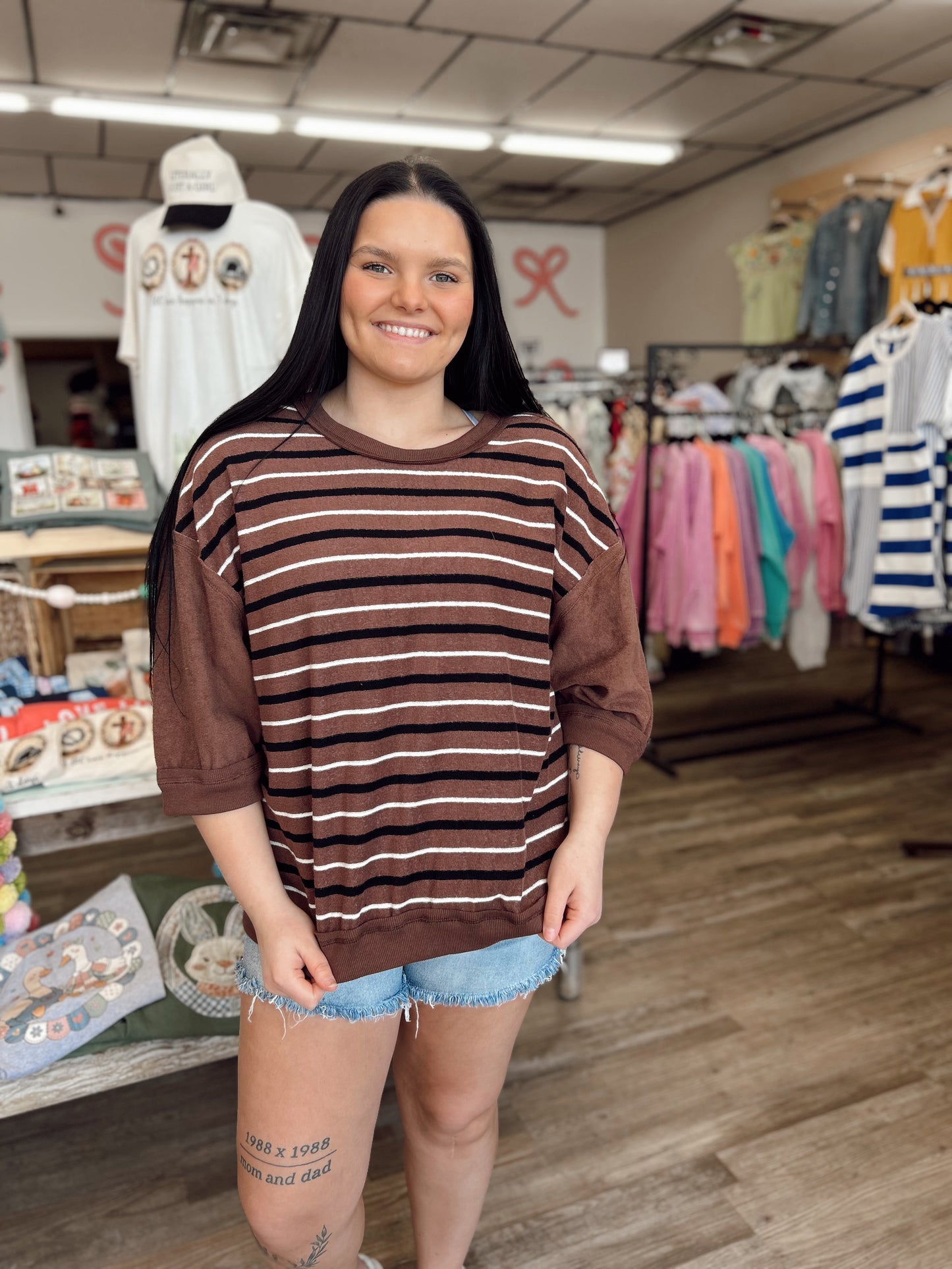 Brown Sugar Striped Top