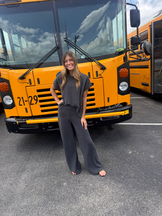 DOORBUSTER Relaxed 2 Piece Set - Charcoal