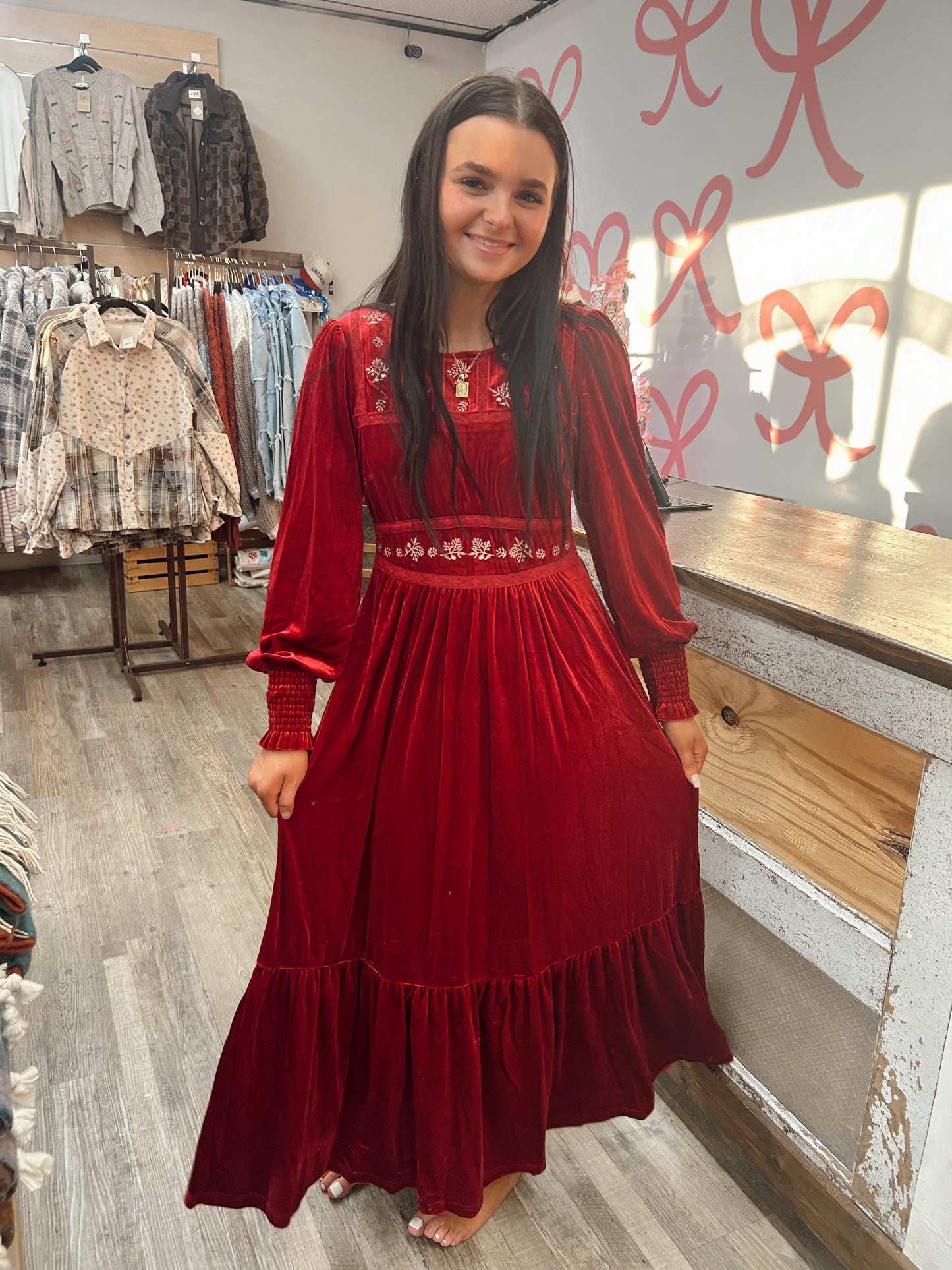 Easy Sunday Velvet Maxi Dress