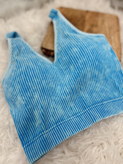 DOORBUSTER Ribbed Bralette - Deep Sky