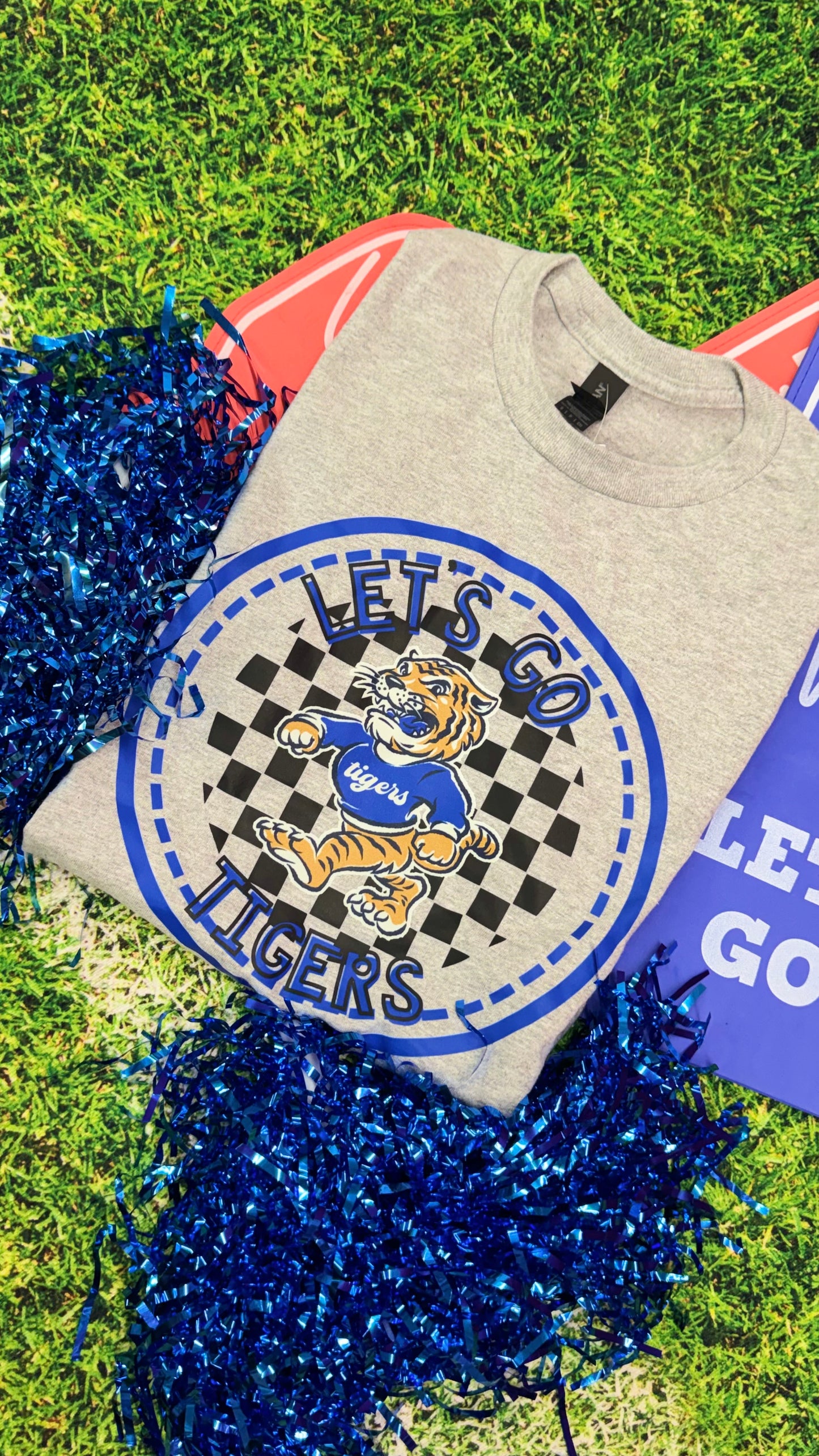 Let's Go Tigers Checkered Circle Graphic Tee