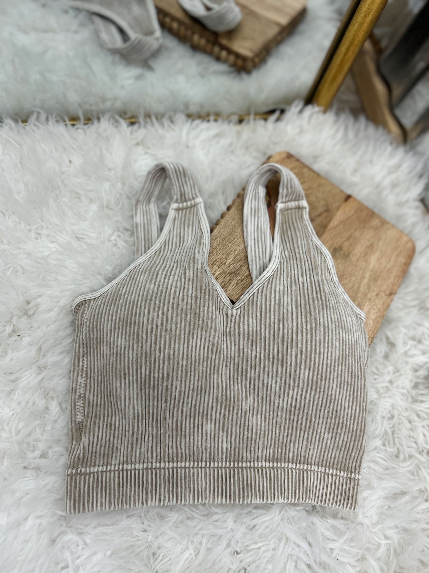 DOORBUSTER Ribbed Bralette - Ash Mocha