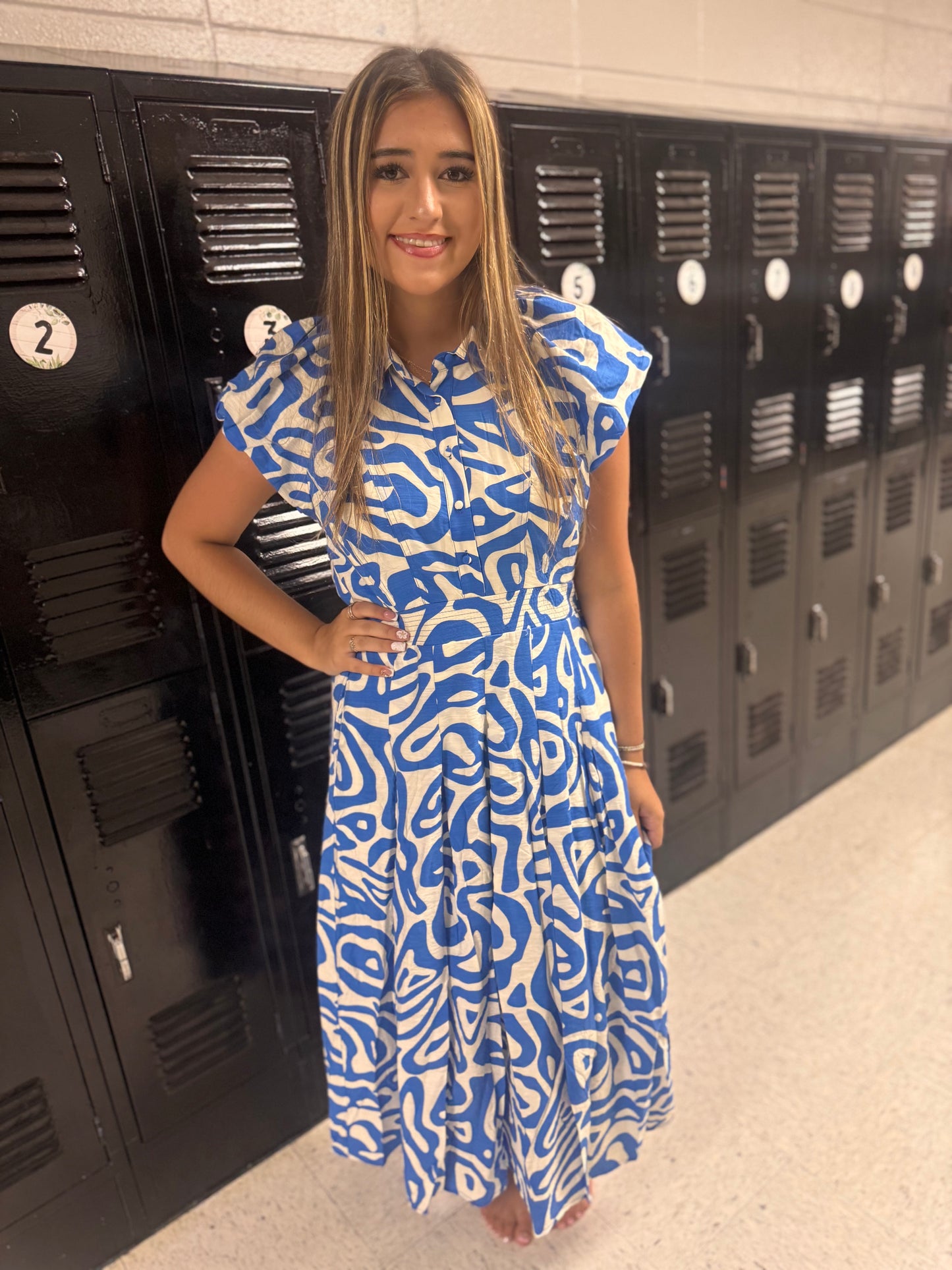 Hanging Around Midi Dress - Royal Blue