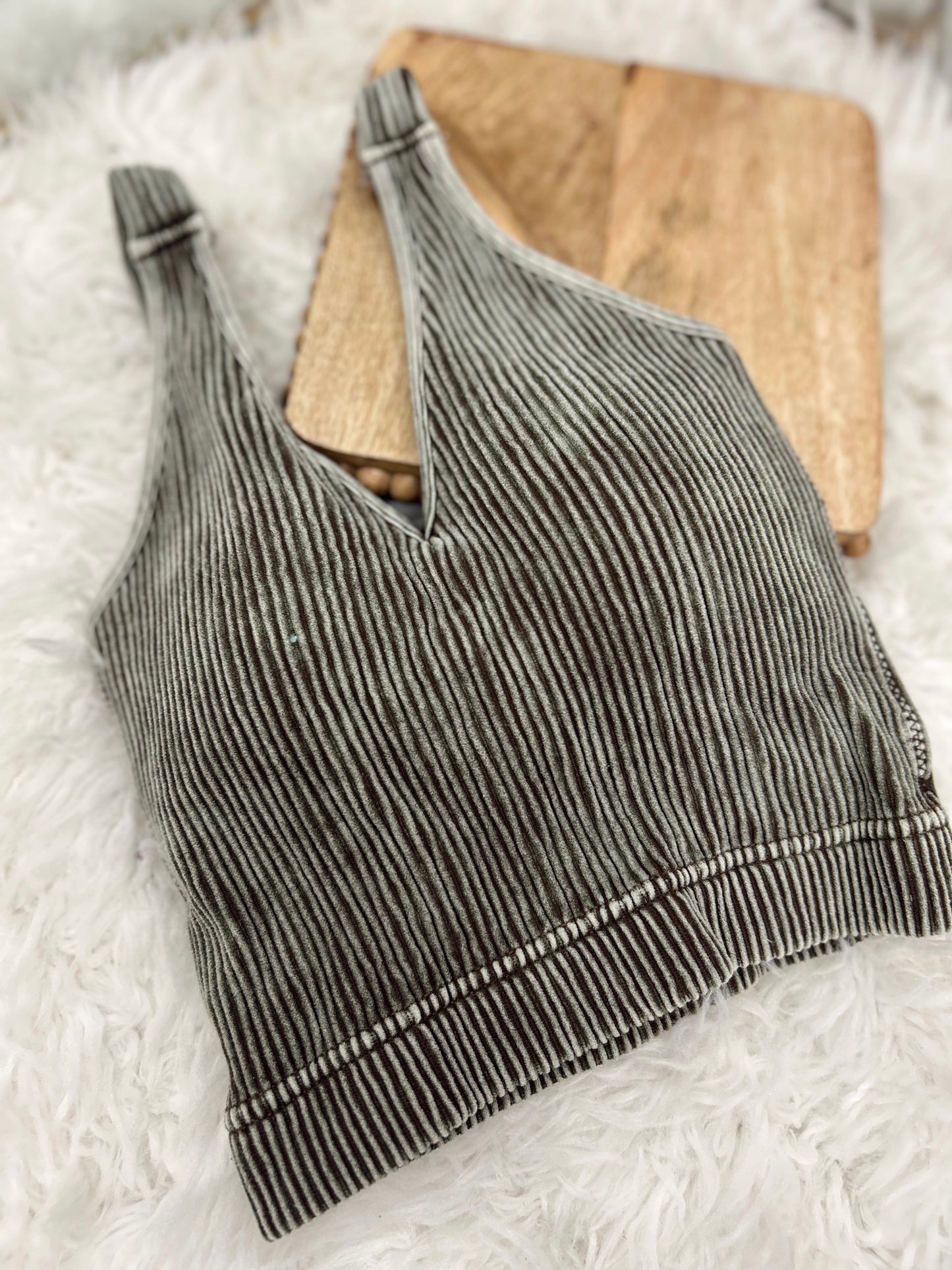 DOORBUSTER Ribbed Bralette - Brown
