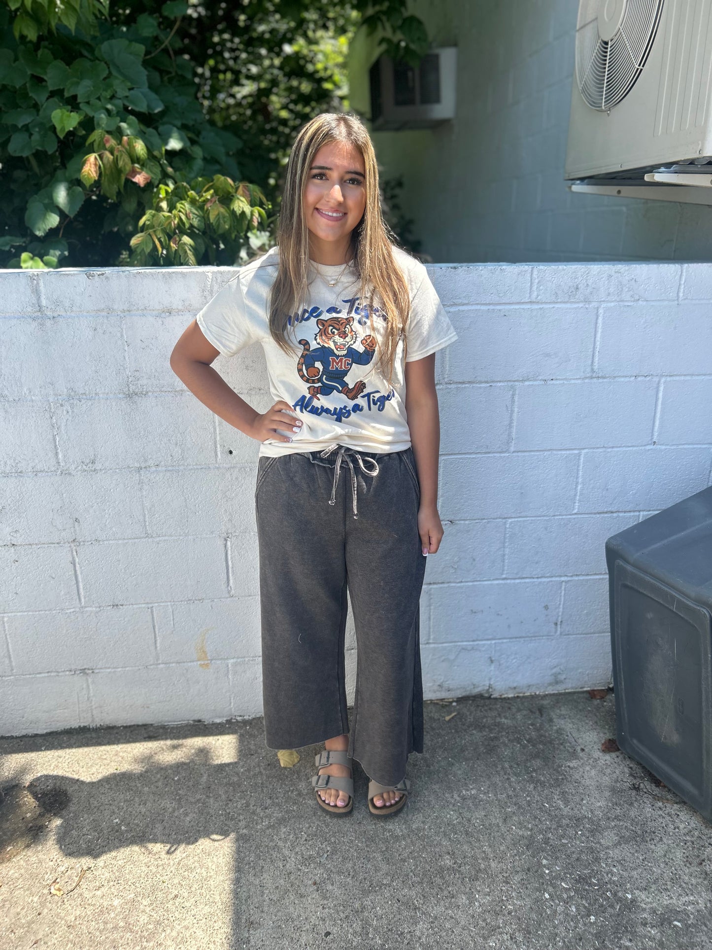 DOORBUSTER Acid Wash Flare Pants - Ash Black