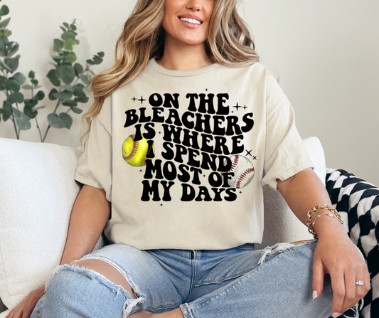 On The Bleachers Is Where I Spend Most Of My Days Graphic Tee - Adult