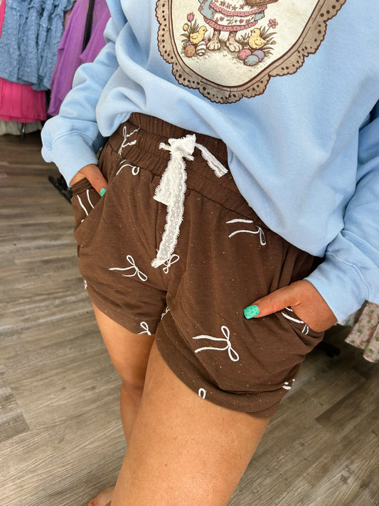 Beautiful In Bows Shorts - Brown