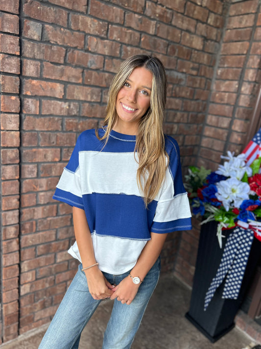 Not Today Striped Top - Blue