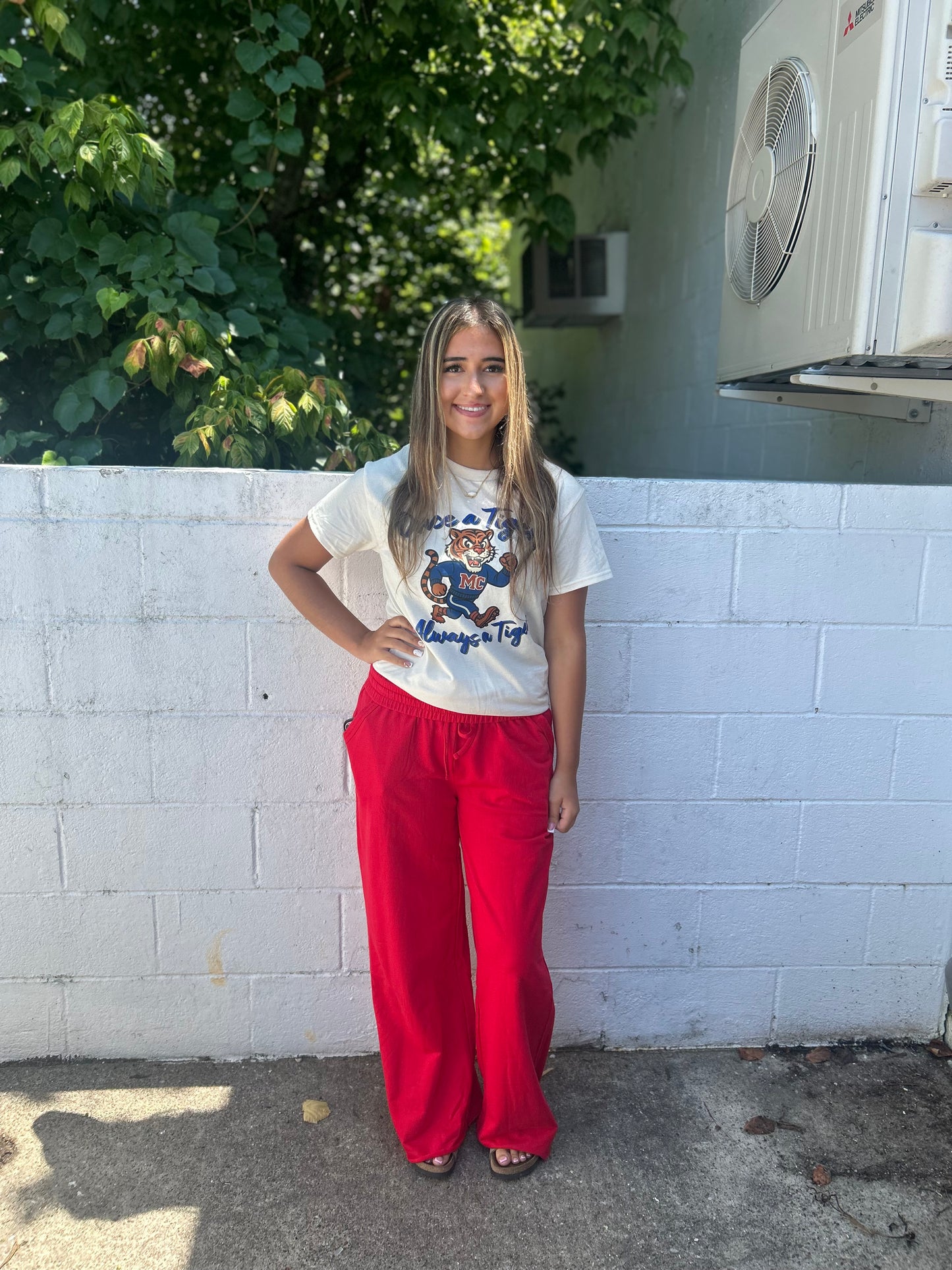 DOORBUSTER WIDE LEG SWEATPANTS - Ruby