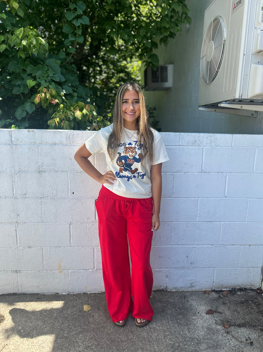 DOORBUSTER WIDE LEG SWEATPANTS - Ruby