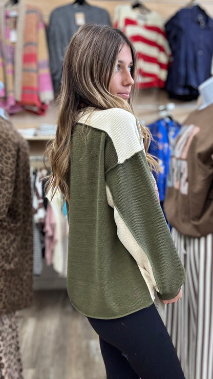 Meet In The Middle Top - Olive