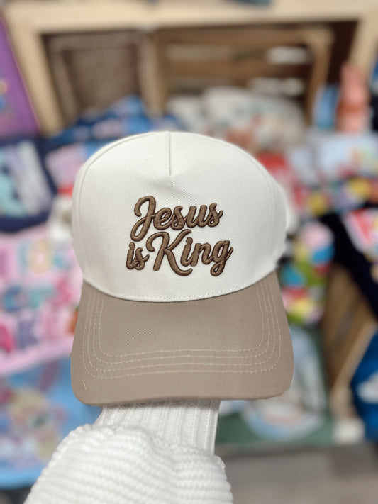 Jesus is King Ball Cap - Ash Mocha