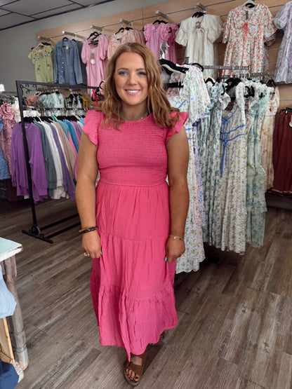 Hey Sugar Midi Dress - Pink
